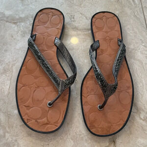 Coach Leather Thong Sandals Sz 10
